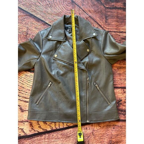 Forever 21‎ (Medium) Faux Leather Silver Biker Jacket - Picture 11 of 11